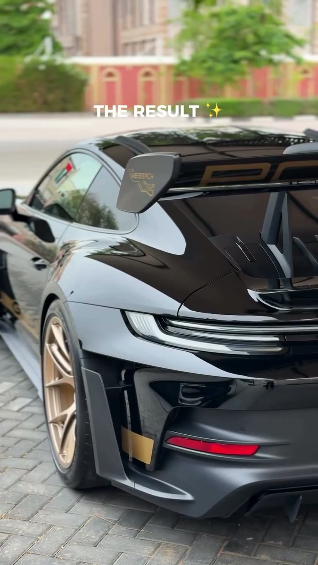 Black Porsche 911 GT3 after a full detail in Dubai